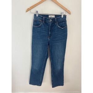 Abercrombie &‎ Fitch The 90s Straight Ultra High Rise Jeans Medium Wash 24 00XS